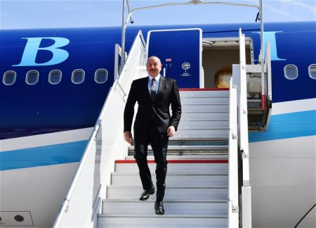 Президент Ильхам Алиев прибыл с рабочим визитом в Брюссель