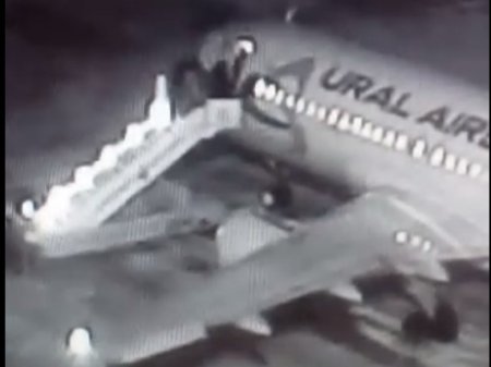 Пассажиры самолета упали с трапа