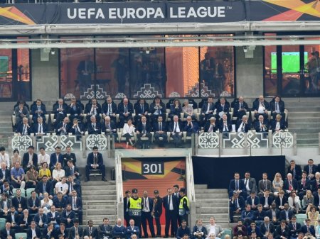 Президент Ильхам Алиев наблюдал за финалом Лиги Европы