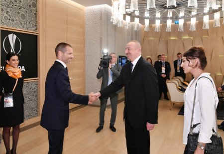 Президент Ильхам Алиев наблюдал за финалом Лиги Европы