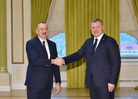 Президент Ильхам Алиев принял делегацию во главе с губернатором Астраханской области России