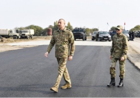 Ильхам и Мехрибан Алиевы в Агдаме