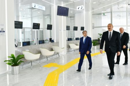 Ильхам Алиев на открытии ASAN Xidmət в Сумгаите
