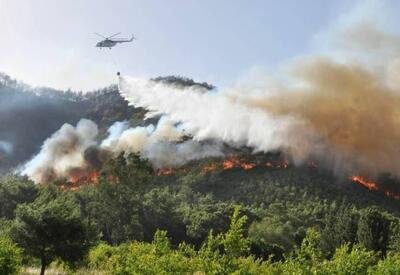 Пожар в горной местности Габалы