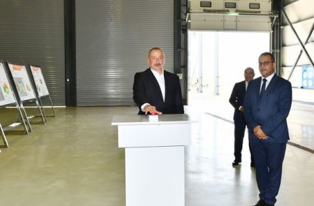 Алиевы на открытии завода Azbadam 