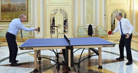 Эрдоган и Токаев сыграли в настольный теннис - ФОТО