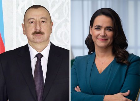 Президент Ильхам Алиев поздравил Президента Венгрии