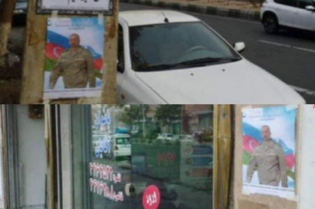 Фотографии Ильхама Алиева в городах Южного Азербайджана