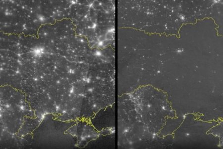 NASA показало космическое фото оставшейся без света Украины 