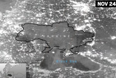 NASA показало космическое фото оставшейся без света Украины 