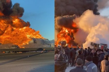 В Гобустане произошло ДТП с участием бензовоза: загорелись несколько автомобилей, есть погибший 