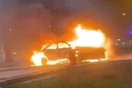 В России водитель выжил после взрыва машины