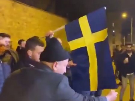 В Турции сожгли флаг Швеции