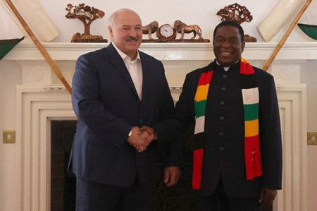 Лукашенко подарил президенту Зимбабве трактор и получил в ответ чучело льва