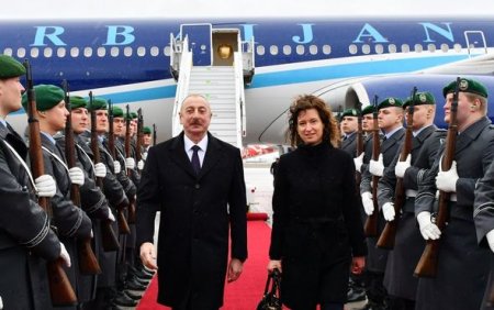 Президент Азербайджана Ильхам Алиев прибыл с рабочим визитом в Германию - ФОТО