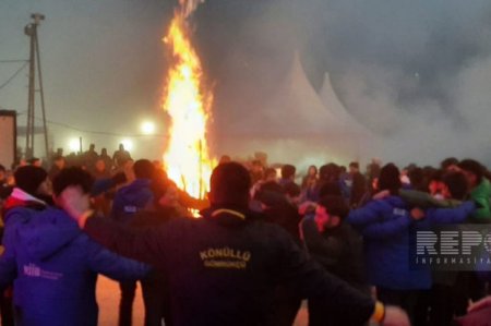 В Шуше разожгли костер, акция продолжается в праздничной атмосфере