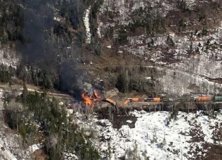 В США сошел с рельсов поезд с опасным грузом