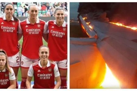 Самолет с женской командой "Арсенала" загорелся прямо во время взлета - ФОТО