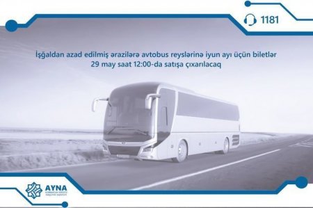 В продажу поступят билеты на автобусные рейсы в Карабах в июне