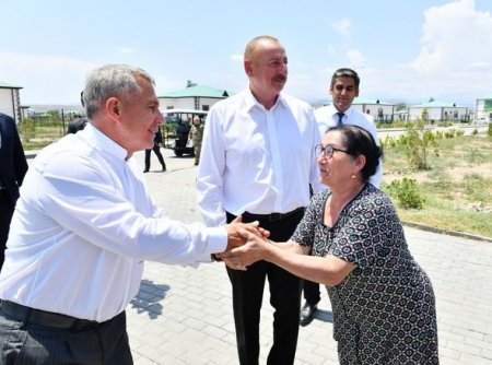 Ильхам Алиев и Рустам Минниханов посетили село Агалы Зангиланского района