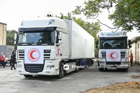Азербайджанское общество Красного Полумесяца направляет гумпомощь армянам, проживающим в Карабахе