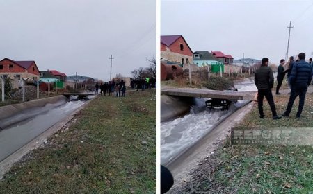 В Губинском районе автомобиль упал в водоканал 