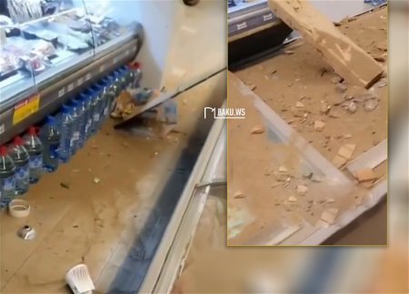 В Хырдалане от землетрясения рухнула крыша маркета