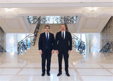 Президент Ильхам Алиев принял делегацию во главе с председателем парламента Грузии