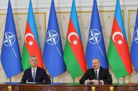 Президент Ильхам Алиев и генсек НАТО Йенс Столтенберг выступили с заявлениями для прессы