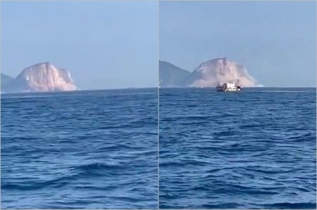 После землетрясения на Тайване обрушилась часть острова 