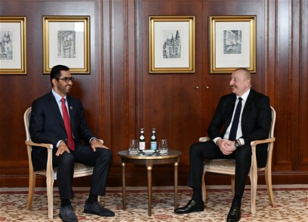 В Берлине прошла встреча Ильхама Алиева с министром промышленности и передовых технологий ОАЭ