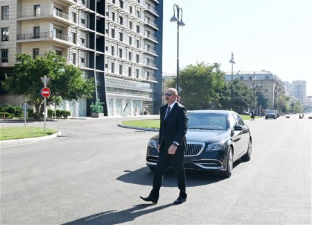 Ильхам Алиев принял участие в открытии новой автодороги, построенной на месте моста «Джаваншир»