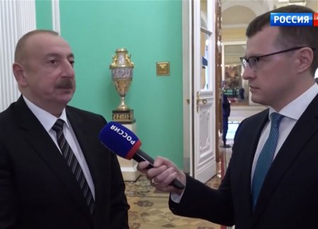 Президент Ильхам Алиев дал в Москве интервью телеканалу «Россия-1»