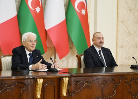 Президенты Азербайджана и Италии выступили с заявлениями для прессы