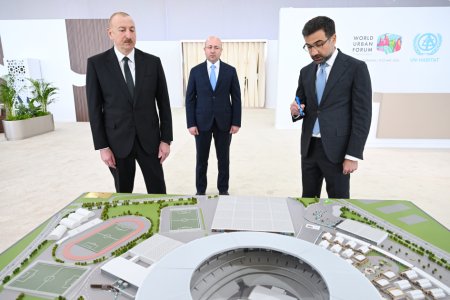 Ильхам Алиев ознакомился с работами на территории Бакинского олимпийского стадиона в связи с WUF13