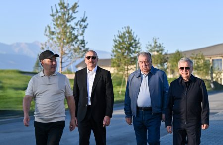 Президент Ильхам Алиев вместе с президентами Кыргызстана, Узбекистана и Таджикистана принял участие в открытии Гольф-клуба в городе Чолпон-Ата